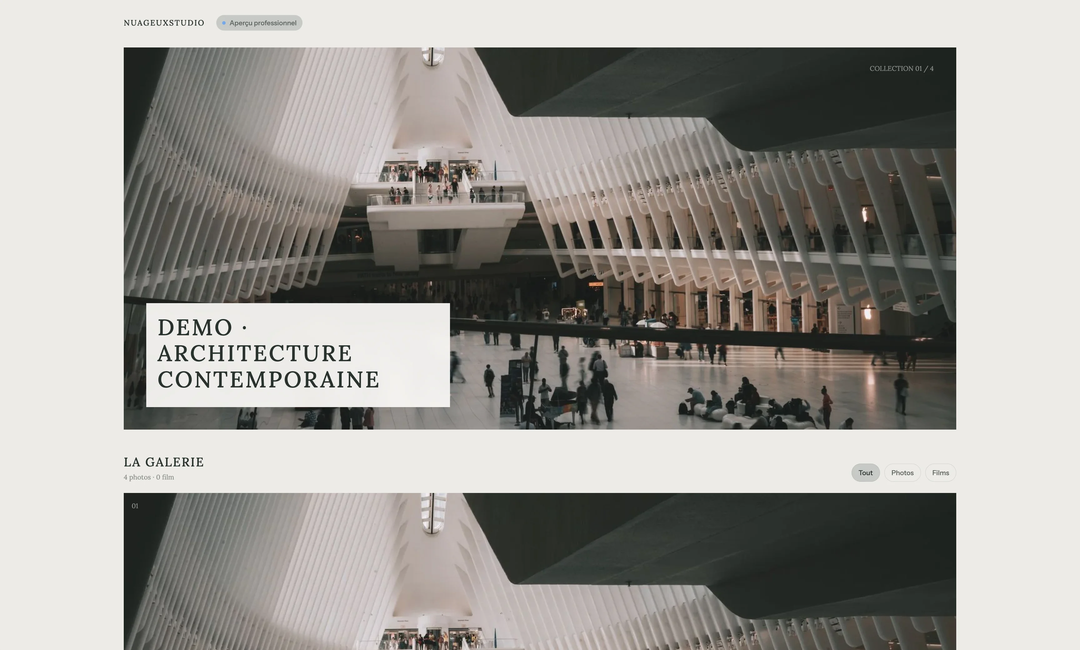 Private client photo gallery in Opale showing an architecture project